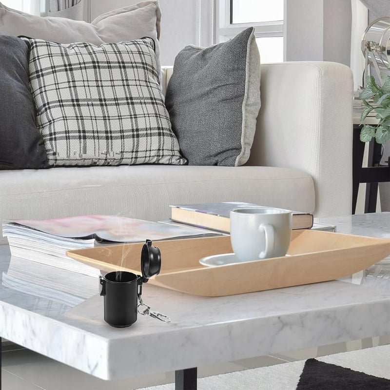 صينية جيب محمولة بسدادة محكمة الإغلاق لمنع التسرب، حاملة سجائر للسفر سهلة التنظيف باللون الأسود - Image 5